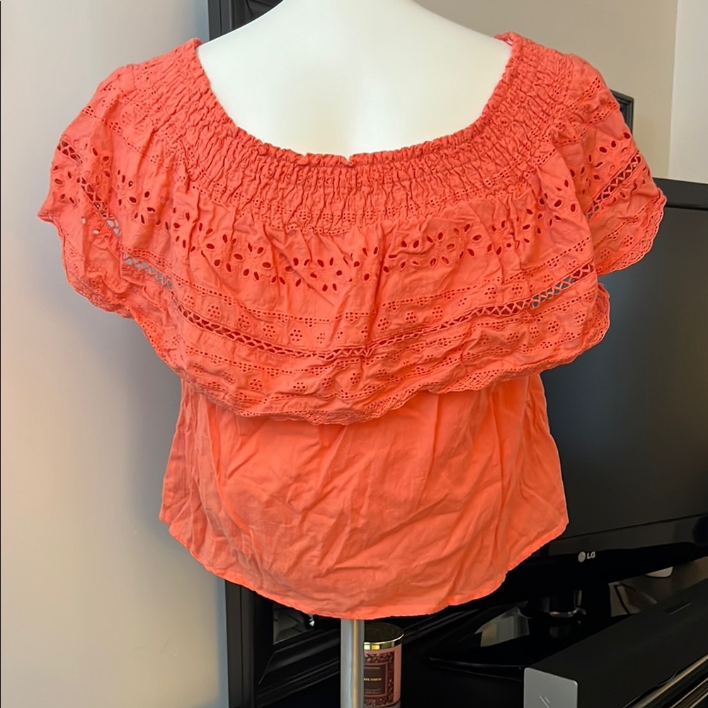 Pink Smocked Ruffled Blouse - Picture 2 of 3